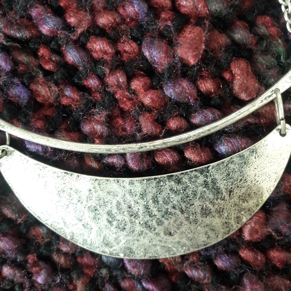 Hammered Silvertone Necklace